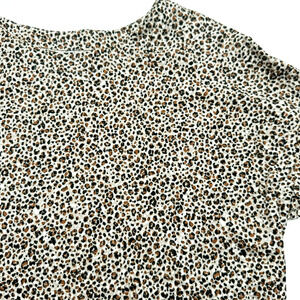 J. JILL NWT Women Large Luxe Supima Relaxed Tee Long Sleeve Animal Print Leopard
